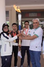 Obor Porprov Jatim sudah tiba di Kota Batu, Kamis (26/6/25).